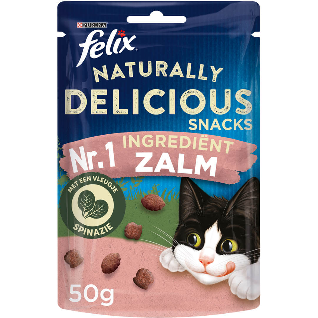 FELIX Naturally Delicious met Zalm kattensnacks | Purina NL